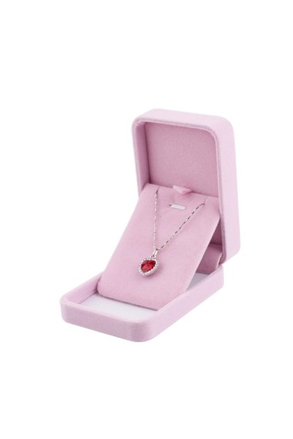 Pendant Box L Pink Velvet Full Range Jewelry Box Ring Earrings Holder Necklace Bracelet Pendant Orga