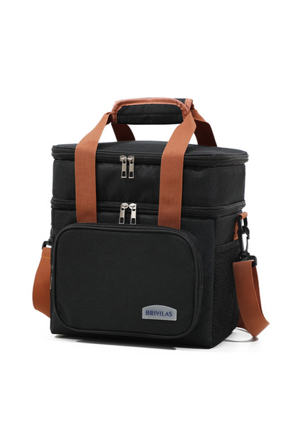 Black HOMEFISH Fashionable European and American Style Crossbody Insulated Lunch Bag, Large Capacity