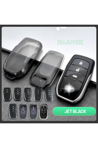 Black(Toyota-A ) Clear TPU Car Key Case For Toyota Land Cruiser Prado J250 2023-2026 Key Fob Cover P