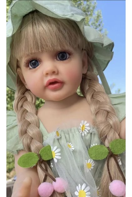 blue eyes blond hair NPK 55CM full body soft silicone vinyl Reborn Toddler Girl Betty Pretty Princes