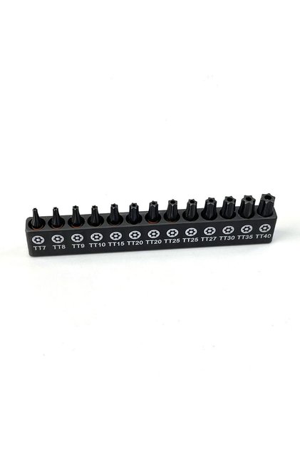 black 13pcs Torx Screwdriver Set S2 25mm Hollow Magnetic Tools Set with Bit Holder T7-T40 Hex Shank