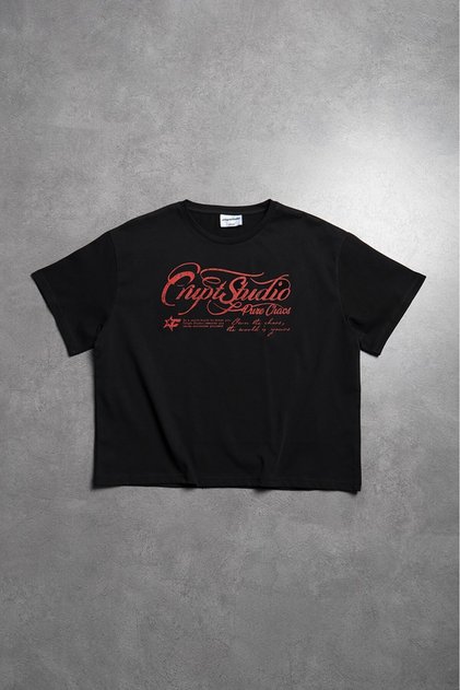 Red Pure Chaos Black Boxy Crop Men's T-Shirt