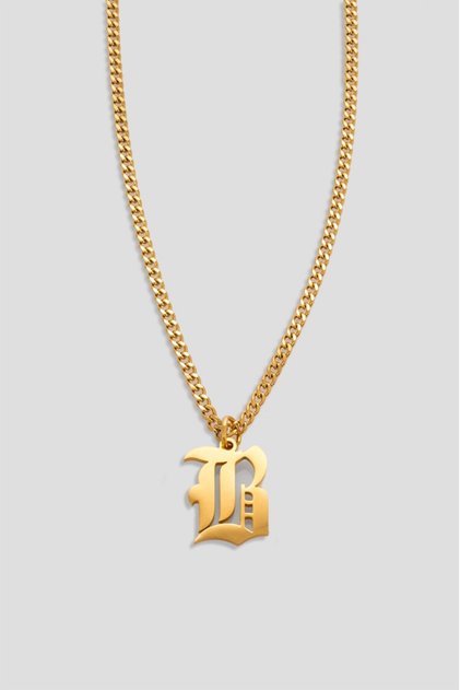 316L Steel Gothic B Letter Necklace Ka1101Al