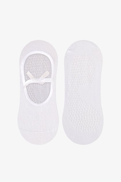 Beyaz Active Bow Detailed Babet Çorabı