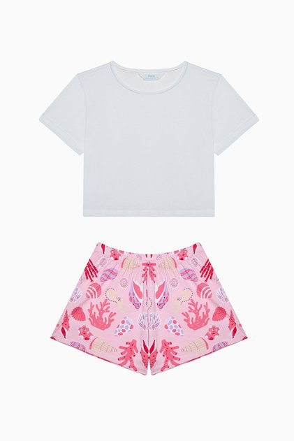 Girl's Pinkish Cotton Pajama Set