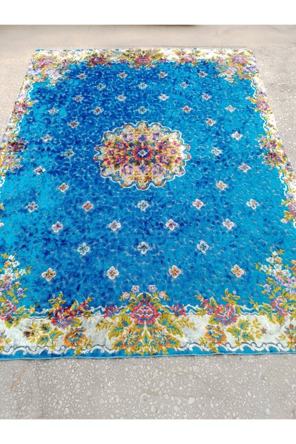 166X214 cm Turquoise Colored, Velvet Bedspread, Tablecloth-Wall Tapestry-Couch Cover