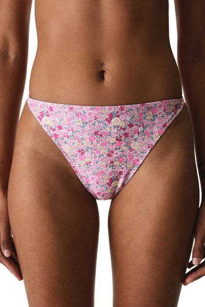 Amira Side Crispy Floral Patterned Mid-Waist Bikini Bottom