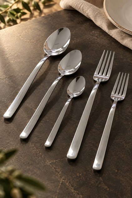 Efes 60 Piece 18/10 Stainless Steel Fork Spoon Set