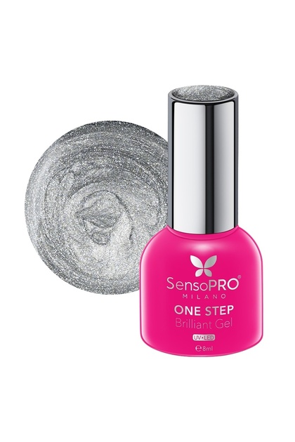 Oja semipermanentă Brilliant într-un singur pas, 8 ml, Silver Time #75