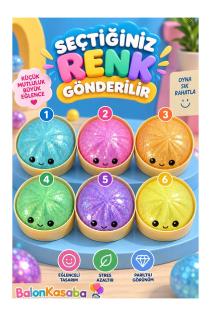 Kendi Rengini Seç Çin Mantısı Oyuncak Sukuşi 1 Adet XL Boy Sürpriz Dumbling Küre