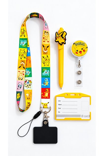 Pokémon Hediyelik Koleksiyon Seti Boyun Askı İpi Yoyo ve Kart Kabı ve Kalem