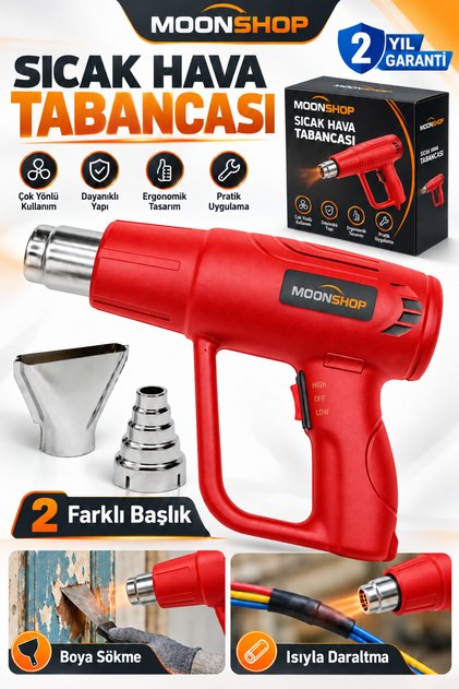 Pro Seri DXF2000 Darbeye Dayanıklı Bakır Sargılı 2 Devirli Sıcak Hava Tabancası