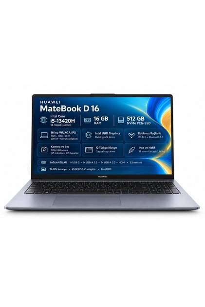 MateBook D 16 i5 13420H-16''-16G-512SD-Dos