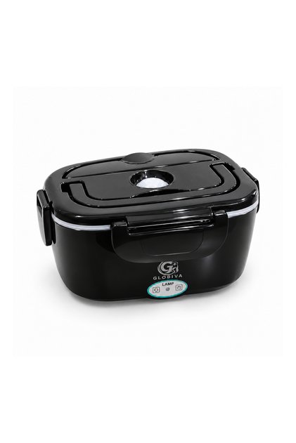 1.5L Electric Lunch Box, 80W Food Warmer with Removable 304 Stainless Steel Tray, Portable Heated Lunch Box for Office, Car & Travel – Black