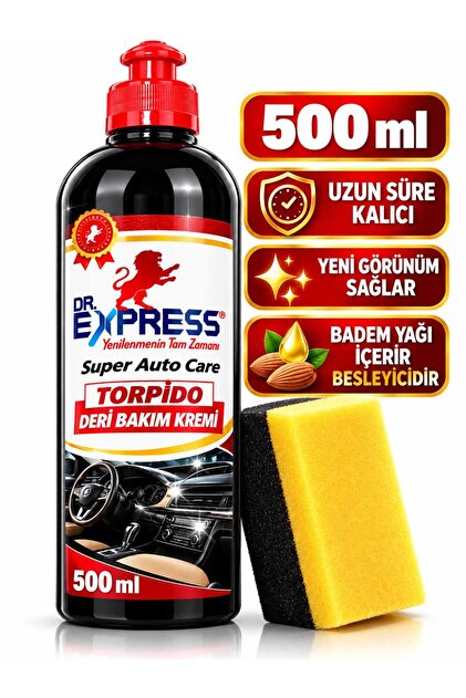 Premium Torpido Bakım Kremi 500 ml Araba Plastik Deri Koruyucu Yeniler Toz Çekmez Badem Yağlı Krem