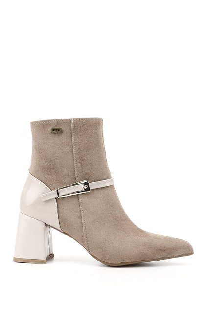 Women's Mink Suede Zippered Thick Heeled Boots