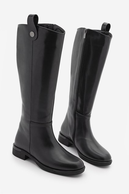 Damen Alltagsstiefel über dem Knie Reißverschluss Lindo Schwarz