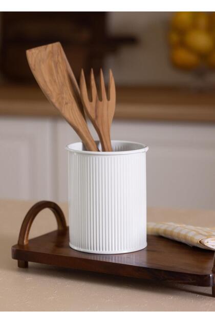 Stripe Countertop Cutlery White 13X11 cm
