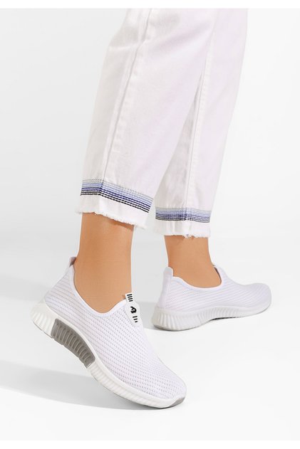 Teniși Tenara V3 albi cu imprimeu slip-on