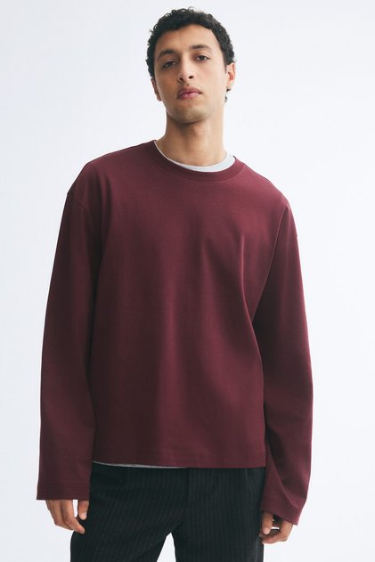Uzun Kollu İnterlok Tişört Relaxed Fit