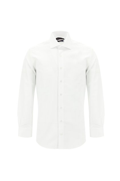 Long Sleeve Slim Fit Classic Patterned Cotton Shirt