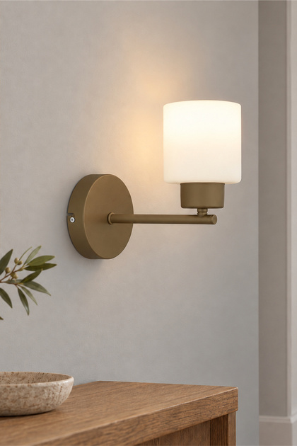 Lima Antique White Glass Wall Lamp Modern Sconce for Bedroom-Bedside-Bathroom