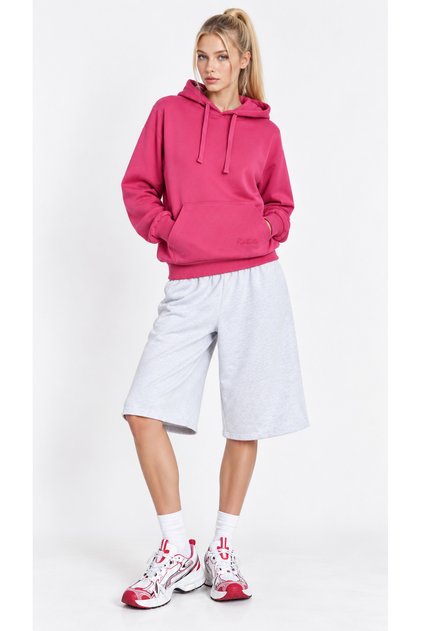 Pembe Kapşonlu Sweatshirt
