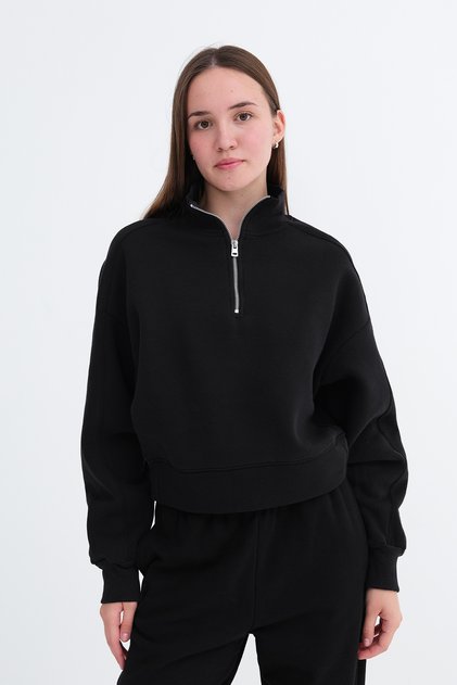 Zippered Collar Sweatshirt S10741