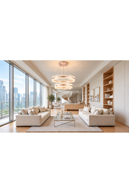 60+40 Cm 3 Renkli Led Avize Salon ve Oturma odası