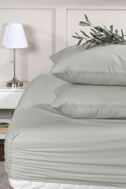 Ranforce Fitted Single Bed Sheet Cotton (100X200Cm) Sage