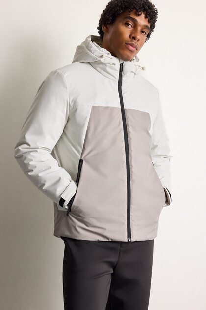 Regular Fit Hooded Color Block Waterproof Coat H1896Ax26Wn