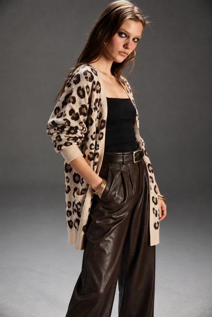 Cotton Leopard Cardigan