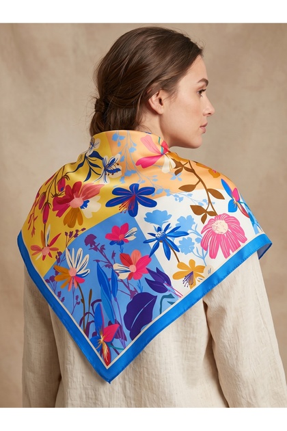 Floral Patterned Scarf / Bandana 90X90Cm