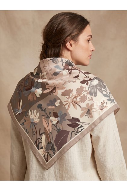 Floral Patterned Scarf / Bandana 90X90Cm