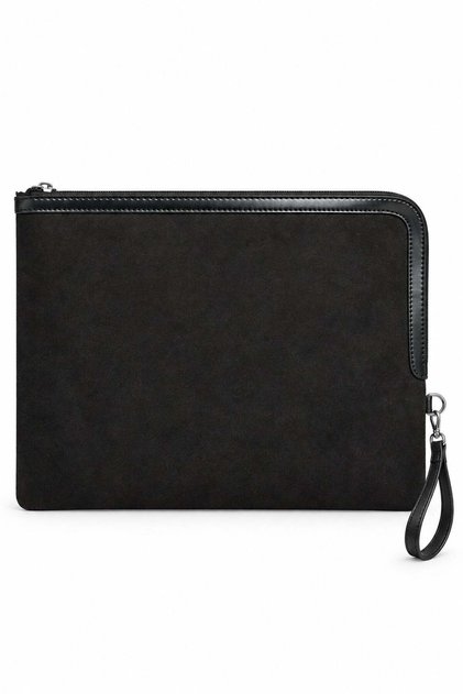Black Suede Women's 13 Inch Tablet and Laptop Carrying Bag
