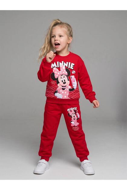 Girl's Patterned 3-Yarn Ruffled Elastic Leg Sweatpants Set - 261164