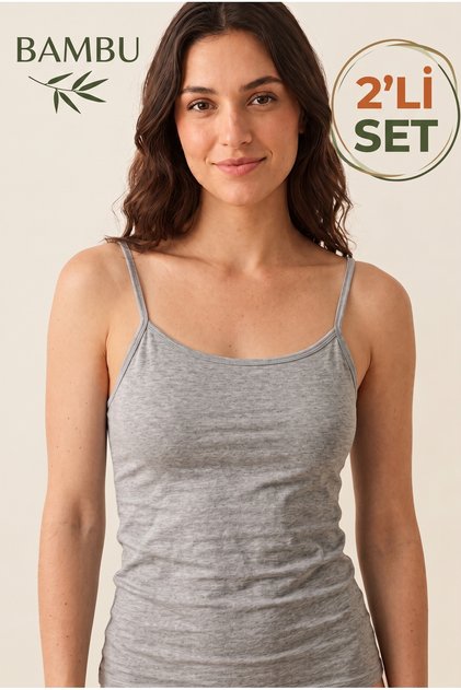 Premium Women's 2-Pack Bamboo Thin Strap Tank Top Soft Bamboo Fabric Breathable Fabric
