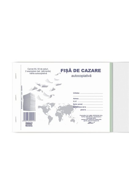 Fisa de cazare A5 2 exemplare autocopiativa