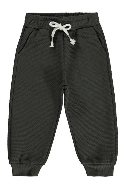Boy's Honeycomb Fabric Sweatpants | Jacquard Single Jersey | School Nursery and Daily Use - Khaki