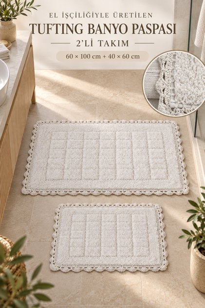 Bodrum Tufting Cotton Handmade Knitted 2-Piece Mat 109