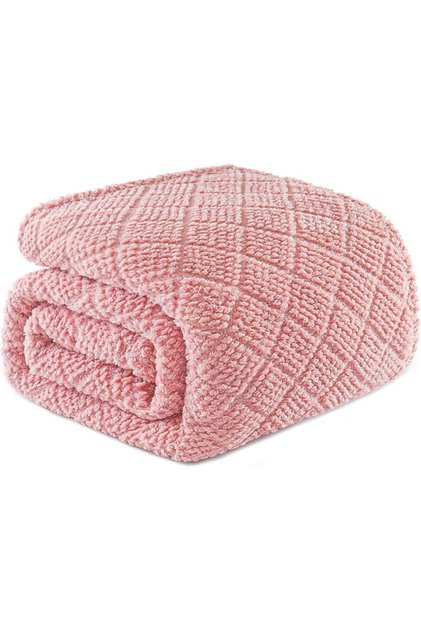Soft Jacquard Double Size Blanket for Bed, Ivory