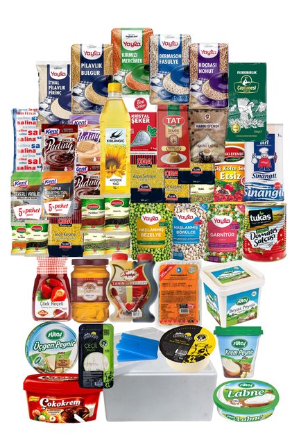 Ramazan erzak yardım paketi kumanya kolisi kahvaltı ve sahur seti mega 44 parça ürün