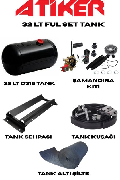 32 LT FULL SET TANK (TANK-ŞAMANDIRA-KUŞAK-SEHPA-İZALASYON)