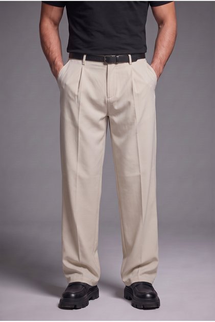 Old Money Comfortable Fit Fabric Trousers