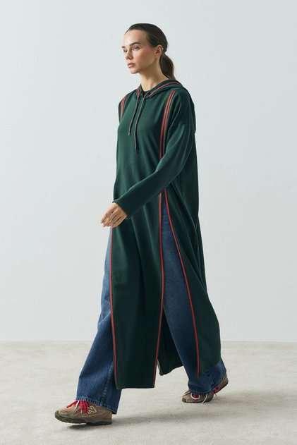Colette Yırtmaçlı Sweatshirt Yeşil