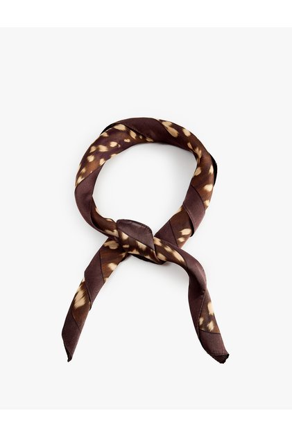 Bambi Patterned Satin Square Scarf