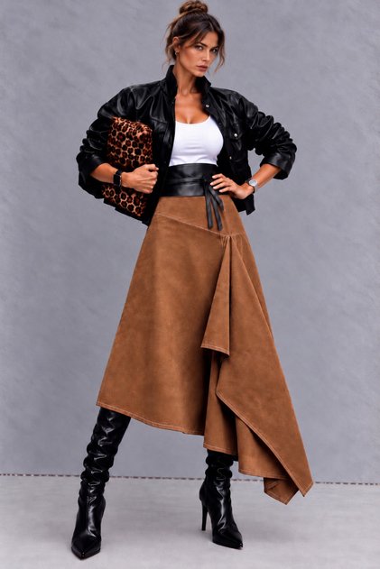Femme süet etek-L/40