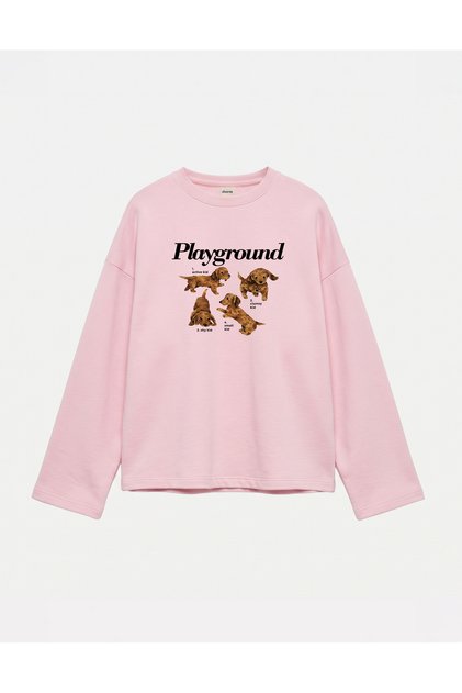 Oversize 100% Cotton 3 Thread Sweatshirt - Playground