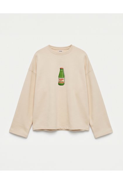 Oversize 100% Cotton 3 Thread Sweatshirt - Soda Bottle