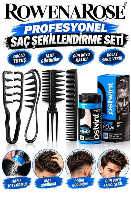 Profesyonel Erkek Saç Şekillendirme Seti – 5 Parça